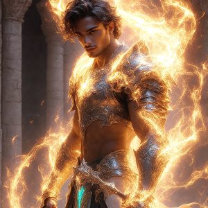 AI-generated abstract art featuring beautiful, handsome, sexy, shirtless, men, boys, lads. Fantasy, elemental mages typically have the ability to manipulate the basic elements, such as fire, water, earth, and air. This can extend to controlling sub-elements like ice, lightning, and sometimes even metal or wood.