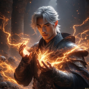 AI-generated abstract art featuring beautiful, handsome, sexy, shirtless, men, boys, lads. Fantasy, elemental mages typically have the ability to manipulate the basic elements, such as fire, water, earth, and air. This can extend to controlling sub-elements like ice, lightning, and sometimes even metal or wood.