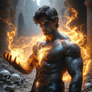 AI-generated abstract art featuring beautiful, handsome, sexy, shirtless, men, boys, lads. Fantasy, elemental mages typically have the ability to manipulate the basic elements, such as fire, water, earth, and air. This can extend to controlling sub-elements like ice, lightning, and sometimes even metal or wood.