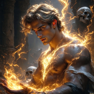 AI-generated abstract art featuring beautiful, handsome, sexy, shirtless, men, boys, lads. Fantasy, elemental mages typically have the ability to manipulate the basic elements, such as fire, water, earth, and air. This can extend to controlling sub-elements like ice, lightning, and sometimes even metal or wood.