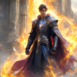 AI-generated abstract art featuring beautiful, handsome, sexy, shirtless, men, boys, lads. Fantasy, elemental mages typically have the ability to manipulate the basic elements, such as fire, water, earth, and air. This can extend to controlling sub-elements like ice, lightning, and sometimes even metal or wood.