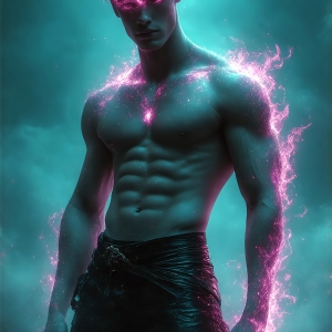 AI-generated abstract art featuring beautiful, handsome, sexy, shirtless, men, boys, lads. Fantasy, elemental mages typically have the ability to manipulate the basic elements, such as fire, water, earth, and air. This can extend to controlling sub-elements like ice, lightning, and sometimes even metal or wood.