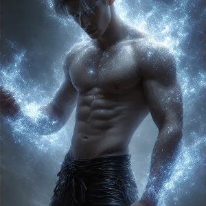 AI-generated abstract art featuring beautiful, handsome, sexy, shirtless, men, boys, lads. Fantasy, elemental mages typically have the ability to manipulate the basic elements, such as fire, water, earth, and air. This can extend to controlling sub-elements like ice, lightning, and sometimes even metal or wood.