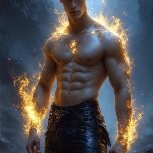AI-generated abstract art featuring beautiful, handsome, sexy, shirtless, men, boys, lads. Fantasy, elemental mages typically have the ability to manipulate the basic elements, such as fire, water, earth, and air. This can extend to controlling sub-elements like ice, lightning, and sometimes even metal or wood.