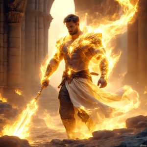 AI-generated abstract art featuring beautiful, handsome, sexy, shirtless, men, boys, lads. Fantasy, elemental mages typically have the ability to manipulate the basic elements, such as fire, water, earth, and air. This can extend to controlling sub-elements like ice, lightning, and sometimes even metal or wood.