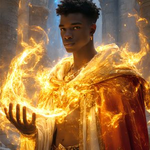 AI-generated abstract art featuring beautiful, handsome, sexy, shirtless, men, boys, lads. Fantasy, elemental mages typically have the ability to manipulate the basic elements, such as fire, water, earth, and air. This can extend to controlling sub-elements like ice, lightning, and sometimes even metal or wood.