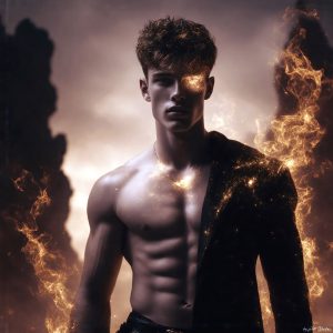 AI-generated abstract art featuring beautiful, handsome, sexy, shirtless, men, boys, lads. Fantasy, elemental mages typically have the ability to manipulate the basic elements, such as fire, water, earth, and air. This can extend to controlling sub-elements like ice, lightning, and sometimes even metal or wood.