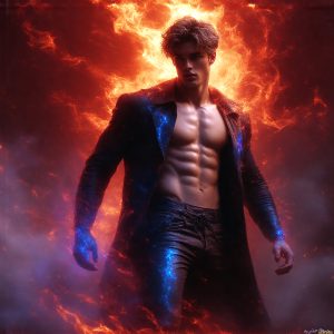 AI-generated abstract art featuring beautiful, handsome, sexy, shirtless, men, boys, lads. Fantasy, elemental mages typically have the ability to manipulate the basic elements, such as fire, water, earth, and air. This can extend to controlling sub-elements like ice, lightning, and sometimes even metal or wood.