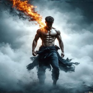 AI-generated abstract art featuring beautiful, handsome, sexy, shirtless, men, boys, lads. Fantasy, elemental mages typically have the ability to manipulate the basic elements, such as fire, water, earth, and air. This can extend to controlling sub-elements like ice, lightning, and sometimes even metal or wood.