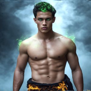 AI-generated abstract art featuring beautiful, handsome, sexy, shirtless, men, boys, lads. Fantasy, elemental mages typically have the ability to manipulate the basic elements, such as fire, water, earth, and air. This can extend to controlling sub-elements like ice, lightning, and sometimes even metal or wood.