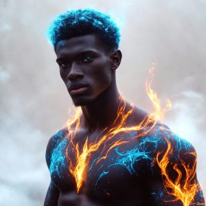 AI-generated abstract art featuring beautiful, handsome, sexy, shirtless, men, boys, lads. Fantasy, elemental mages typically have the ability to manipulate the basic elements, such as fire, water, earth, and air. This can extend to controlling sub-elements like ice, lightning, and sometimes even metal or wood.