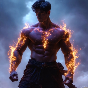 AI-generated abstract art featuring beautiful, handsome, sexy, shirtless, men, boys, lads. Fantasy, elemental mages typically have the ability to manipulate the basic elements, such as fire, water, earth, and air. This can extend to controlling sub-elements like ice, lightning, and sometimes even metal or wood.