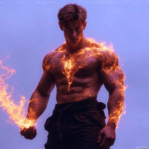 AI-generated abstract art featuring beautiful, handsome, sexy, shirtless, men, boys, lads. Fantasy, elemental mages typically have the ability to manipulate the basic elements, such as fire, water, earth, and air. This can extend to controlling sub-elements like ice, lightning, and sometimes even metal or wood.