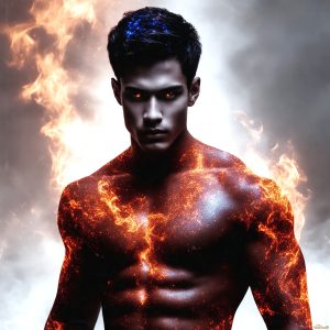 AI-generated abstract art featuring beautiful, handsome, sexy, shirtless, men, boys, lads. Fantasy, elemental mages typically have the ability to manipulate the basic elements, such as fire, water, earth, and air. This can extend to controlling sub-elements like ice, lightning, and sometimes even metal or wood.