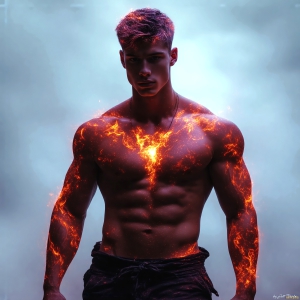 AI-generated abstract art featuring beautiful, handsome, sexy, shirtless, men, boys, lads. Fantasy, elemental mages typically have the ability to manipulate the basic elements, such as fire, water, earth, and air. This can extend to controlling sub-elements like ice, lightning, and sometimes even metal or wood.