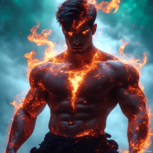 AI-generated abstract art featuring beautiful, handsome, sexy, shirtless, men, boys, lads. Fantasy, elemental mages typically have the ability to manipulate the basic elements, such as fire, water, earth, and air. This can extend to controlling sub-elements like ice, lightning, and sometimes even metal or wood.