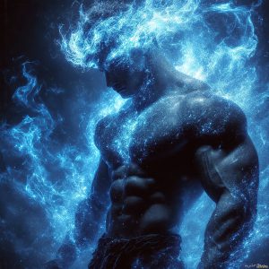 AI-generated abstract art featuring beautiful, handsome, sexy, shirtless, men, boys, lads. Fantasy, elemental mages typically have the ability to manipulate the basic elements, such as fire, water, earth, and air. This can extend to controlling sub-elements like ice, lightning, and sometimes even metal or wood.