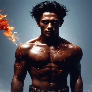 AI-generated abstract art featuring beautiful, handsome, sexy, shirtless, men, boys, lads. Fantasy, elemental mages typically have the ability to manipulate the basic elements, such as fire, water, earth, and air. This can extend to controlling sub-elements like ice, lightning, and sometimes even metal or wood.