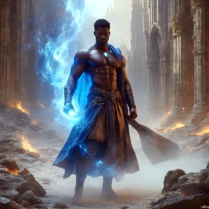 AI-generated abstract art featuring beautiful, handsome, sexy, shirtless, men, boys, lads. Fantasy, elemental mages typically have the ability to manipulate the basic elements, such as fire, water, earth, and air. This can extend to controlling sub-elements like ice, lightning, and sometimes even metal or wood.