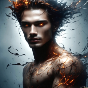 AI-generated abstract art featuring beautiful, handsome, sexy, shirtless, men, boys, lads. Fantasy, elemental mages typically have the ability to manipulate the basic elements, such as fire, water, earth, and air. This can extend to controlling sub-elements like ice, lightning, and sometimes even metal or wood.