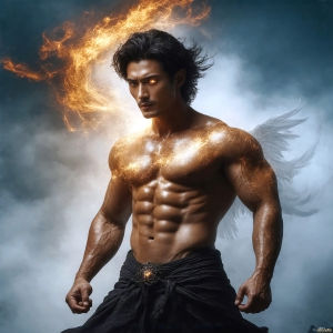 AI-generated abstract art featuring beautiful, handsome, sexy, shirtless, men, boys, lads. Fantasy, elemental mages typically have the ability to manipulate the basic elements, such as fire, water, earth, and air. This can extend to controlling sub-elements like ice, lightning, and sometimes even metal or wood.