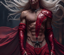 Handsome Male Elves, majestic young male elf standing in an elaborate elven background, in a dark ethereal realm. With pointed ears, wearing glamorous, luxurious, and fierce outfits is an Elven city, full of handsome, and sexy, shirtless elf men, that are adorned with shimmering, iridescent armor.