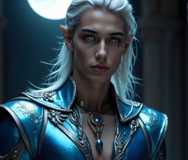 Handsome Male Elves, majestic young male elf standing in an elaborate elven background, in a dark ethereal realm. With pointed ears, wearing glamorous, luxurious, and fierce outfits is an Elven city, full of handsome, and sexy, shirtless elf men, that are adorned with shimmering, iridescent armor.