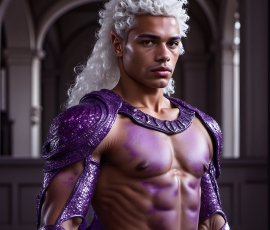 Handsome Male Elves, majestic young male elf standing in an elaborate elven background, in a dark ethereal realm. With pointed ears, wearing glamorous, luxurious, and fierce outfits is an Elven city, full of handsome, and sexy, shirtless elf men, that are adorned with shimmering, iridescent armor.