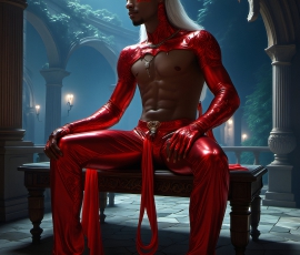 Handsome Male Elves, majestic young male elf standing in an elaborate elven background, in a dark ethereal realm. With pointed ears, wearing glamorous, luxurious, and fierce outfits is an Elven city, full of handsome, and sexy, shirtless elf men, that are adorned with shimmering, iridescent armor.