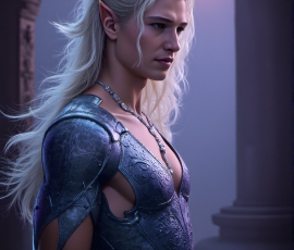 Handsome Male Elves, majestic young male elf standing in an elaborate elven background, in a dark ethereal realm. With pointed ears, wearing glamorous, luxurious, and fierce outfits is an Elven city, full of handsome, and sexy, shirtless elf men, that are adorned with shimmering, iridescent armor.