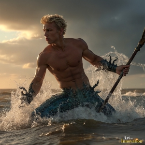 Mermen, The Warriors of the Sea - Male Fantasy Art, brought to life through AI.