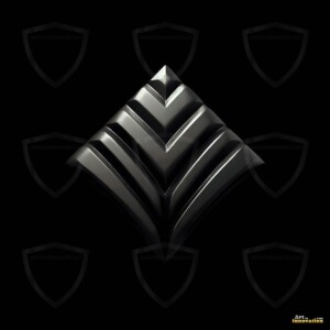 AI-generated metallic logo designs polished gold, silver, and chrome metallic symbol logos for business branding. 38 UHD logo concepts ready for your company by Art by Innovation.