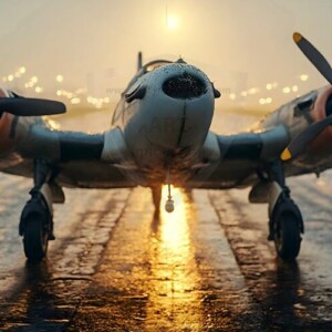 AI-generated military plane art - P-51 Mustangs, Spitfires, F-22 Raptors, vintage warbirds and modern fighters. Photorealistic UHD wallpapers by Art by Innovation.