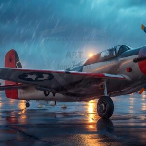 AI-generated military plane art - P-51 Mustangs, Spitfires, F-22 Raptors, vintage warbirds and modern fighters. Photorealistic UHD wallpapers by Art by Innovation.
