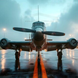 AI-generated military plane art - P-51 Mustangs, Spitfires, F-22 Raptors, vintage warbirds and modern fighters. Photorealistic UHD wallpapers by Art by Innovation.