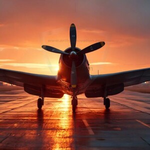 AI-generated military plane art - P-51 Mustangs, Spitfires, F-22 Raptors, vintage warbirds and modern fighters. Photorealistic UHD wallpapers by Art by Innovation.