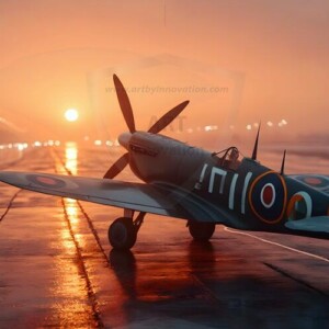 AI-generated military plane art - P-51 Mustangs, Spitfires, F-22 Raptors, vintage warbirds and modern fighters. Photorealistic UHD wallpapers by Art by Innovation.