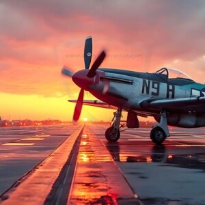 AI-generated military plane art - P-51 Mustangs, Spitfires, F-22 Raptors, vintage warbirds and modern fighters. Photorealistic UHD wallpapers by Art by Innovation.