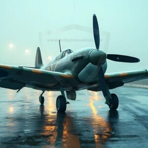 AI-generated military plane art - P-51 Mustangs, Spitfires, F-22 Raptors, vintage warbirds and modern fighters. Photorealistic UHD wallpapers by Art by Innovation.