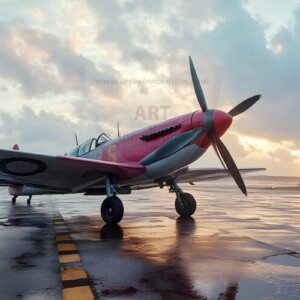 AI-generated military plane art - P-51 Mustangs, Spitfires, F-22 Raptors, vintage warbirds and modern fighters. Photorealistic UHD wallpapers by Art by Innovation.