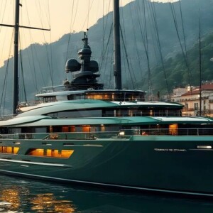 AI-generated yacht art - superyachts, sailing yachts, classic Riva runabouts. Photorealistic UHD marine wallpapers by Art by Innovation.