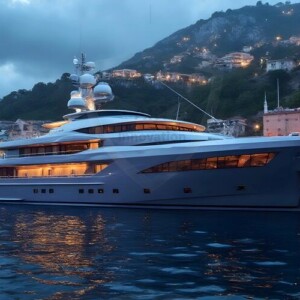 AI-generated yacht art - superyachts, sailing yachts, classic Riva runabouts. Photorealistic UHD marine wallpapers by Art by Innovation.