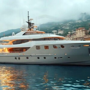 AI-generated yacht art - superyachts, sailing yachts, classic Riva runabouts. Photorealistic UHD marine wallpapers by Art by Innovation.