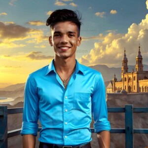AI-generated Golden City Young Men — beautiful handsome young men in their teens and 20s on balconies overlooking a majestic golden heavenly city. 349 images by Jeff Dupler.