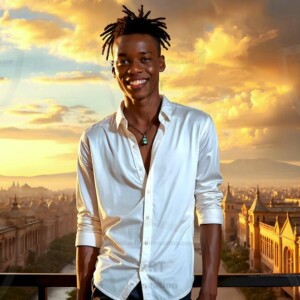 AI-generated Golden City Young Men — beautiful handsome young men in their teens and 20s on balconies overlooking a majestic golden heavenly city. 349 images by Jeff Dupler.