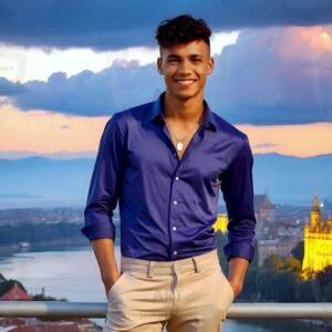 AI-generated Golden City Young Men — beautiful handsome young men in their teens and 20s on balconies overlooking a majestic golden heavenly city. 349 images by Jeff Dupler.