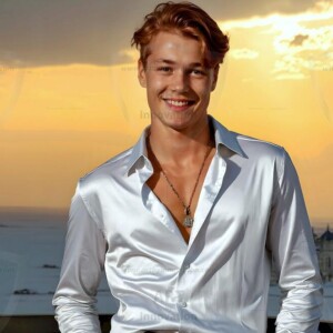 AI-generated Golden City Young Men — beautiful handsome young men in their teens and 20s on balconies overlooking a majestic golden heavenly city. 349 images by Jeff Dupler.