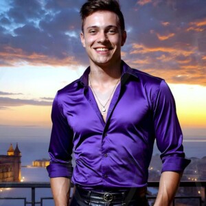 AI-generated Golden City Young Men — beautiful handsome young men in their teens and 20s on balconies overlooking a majestic golden heavenly city. 349 images by Jeff Dupler.