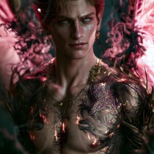 AI-generated hot sexy male demon art handsome succubus demons with dark wings emerging from the ruins of hell. Dark & Legendary Collection. 240+ images by Jeff Dupler.