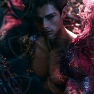 AI-generated hot sexy male demon art handsome succubus demons with dark wings emerging from the ruins of hell. Dark & Legendary Collection. 240+ images by Jeff Dupler.